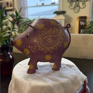 Royal Art & Gift Purple Paisley Piggy Bank